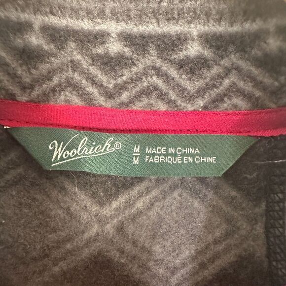 Woolrich Fleece‎ Vest Women Medium Gray Fair Isle Nordic Print Ski - Picture 2 of 8